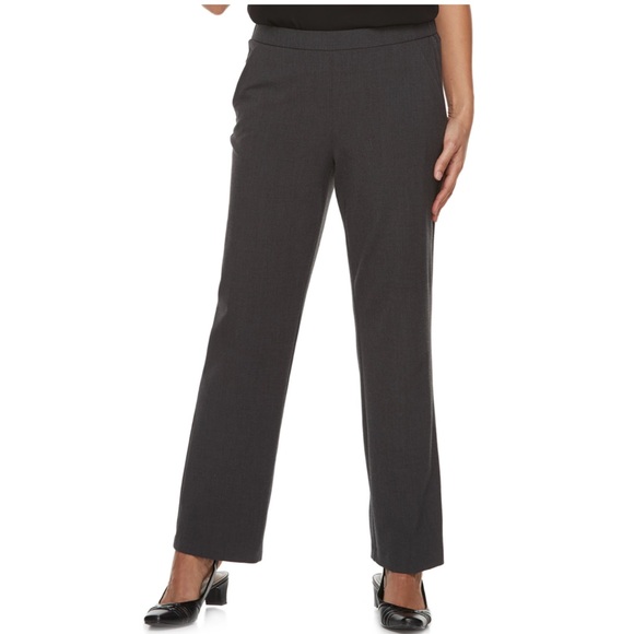 NWT Dana Buchman® Midrise Comfort-Waist Pull-On Gray Pants - 10 - Picture 1 of 7